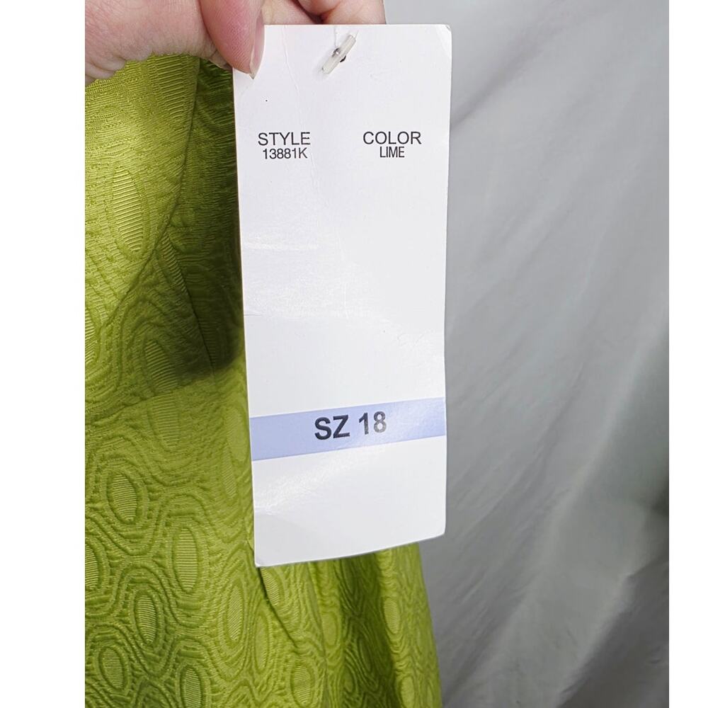 K Studio Collection Lime Green Retro Jacquard Pleated Shift Dress Office Preppy - Picture 13 of 15